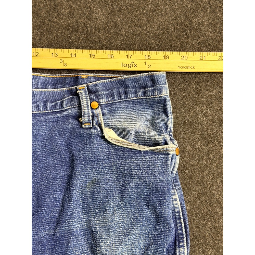 Vintage Wrangler Made in USA Western Cowboy Blue Jeans 38x30 - Picture 6 of 7